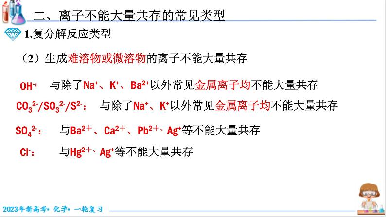 【备战2023高考】化学考点全复习——1.2.3《离子共存》 复习课件（新教材新高考）05