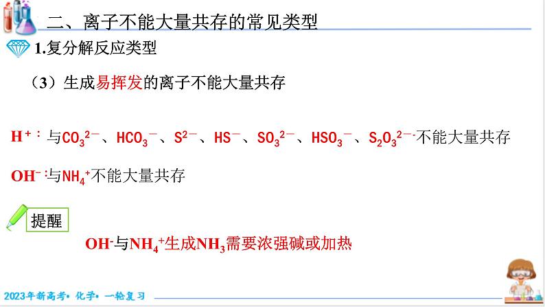 【备战2023高考】化学考点全复习——1.2.3《离子共存》 复习课件（新教材新高考）06