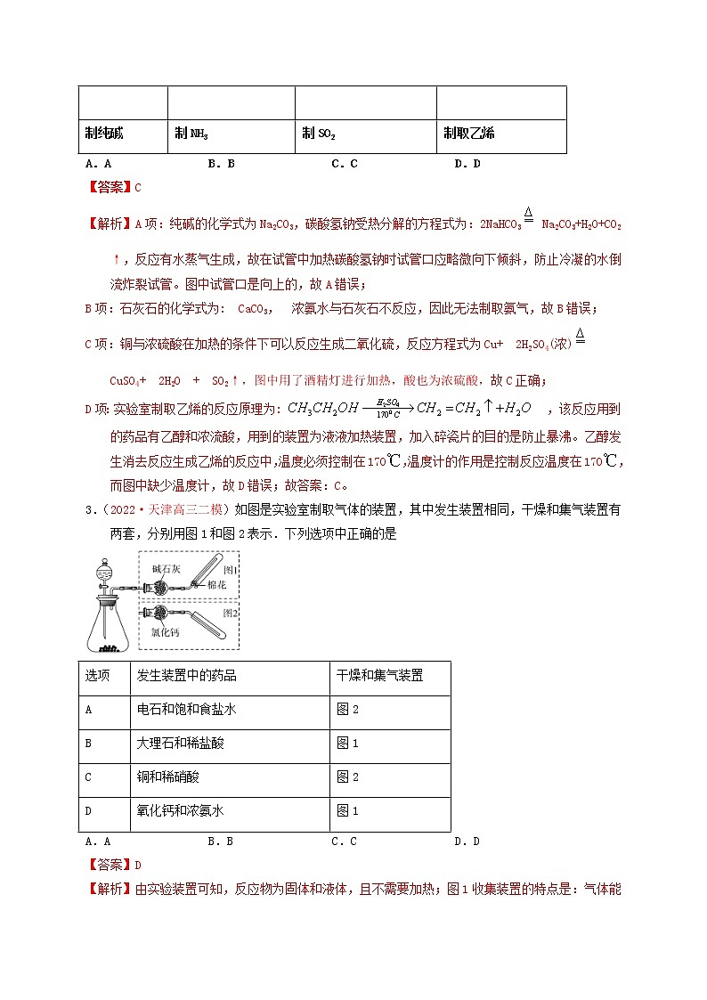 第三节  气体的制备（实战演练）-【高考引领教学】高考化学一轮针对性复习方案（全国通用）（解析版）第2页