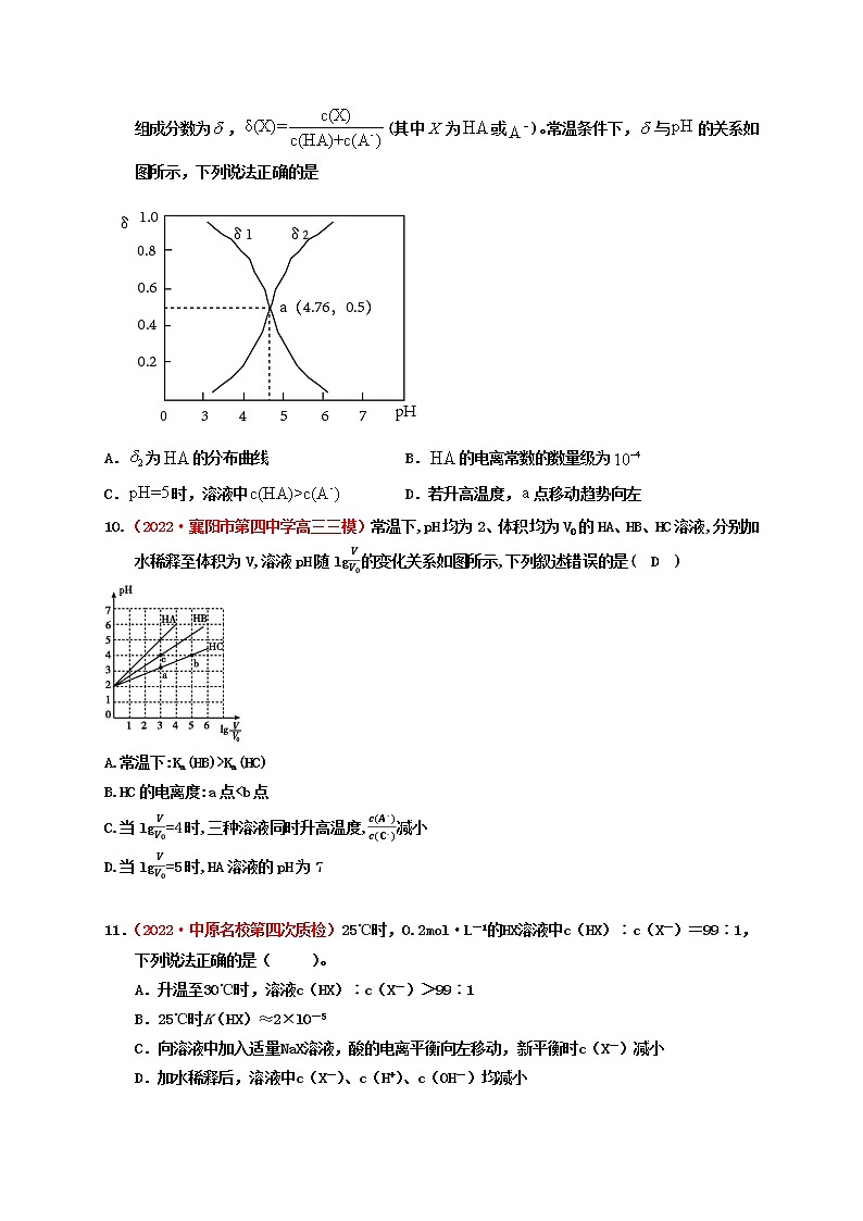 第一节  弱电解质的电离 （实战演练）-【高考引领教学】高考化学一轮针对性复习方案（全国通用）（原卷版）第3页
