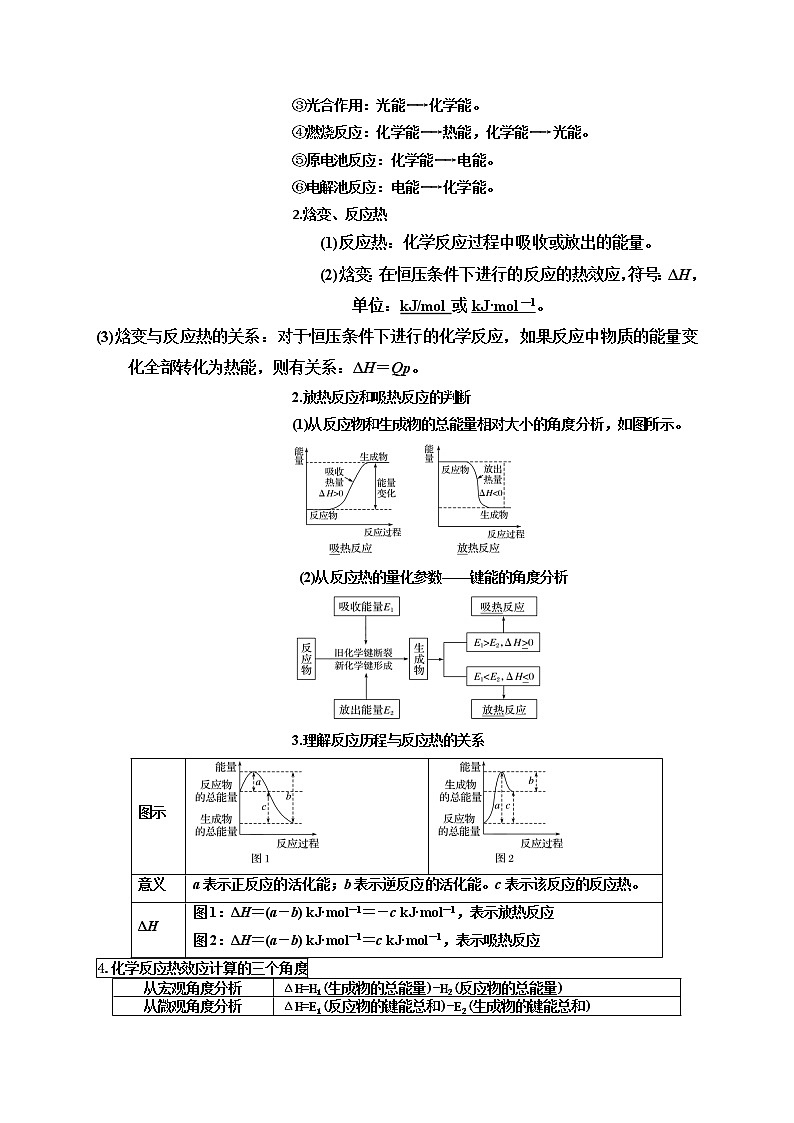 第一节　化学能与热能（考点考法剖析）-【高考引领教学】高考化学一轮针对性复习方案（全国通用）（原卷版）第2页