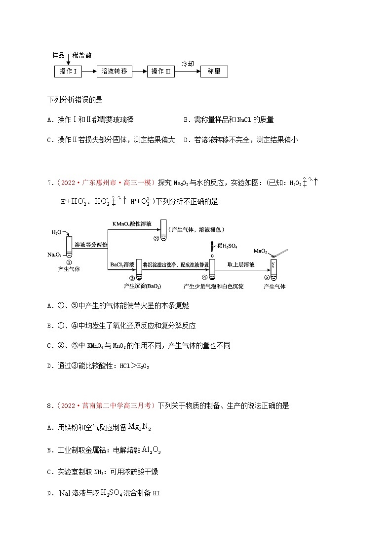 第一节　金属钠、镁、铝及其化合物 （实战演练）【高考引领教学】高考化学一轮针对性复习方案（全国通用）（原卷版）第3页