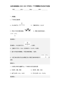 2020-2021学年山东省诸城市高一下学期期末考试化学试题含解析