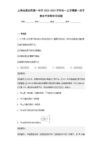 2022-2023学年上海市嘉定区第一中学高一上学期第一次学业水平诊断化学试题含解析