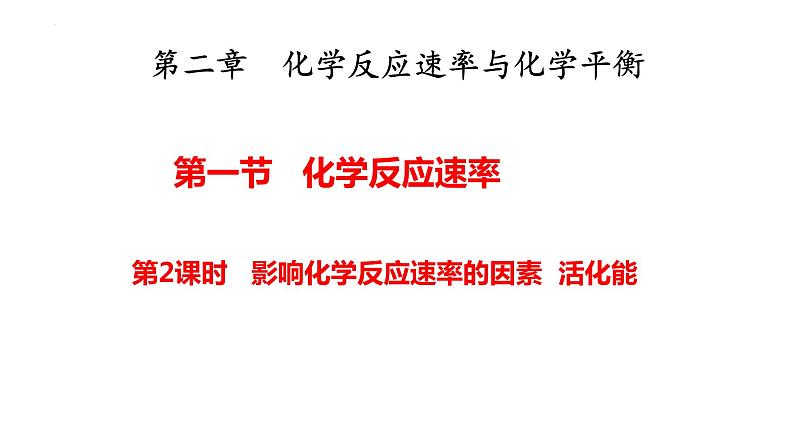 人教版选择性必修一 2.1.2影响化学反应速率的因素 课件第1页