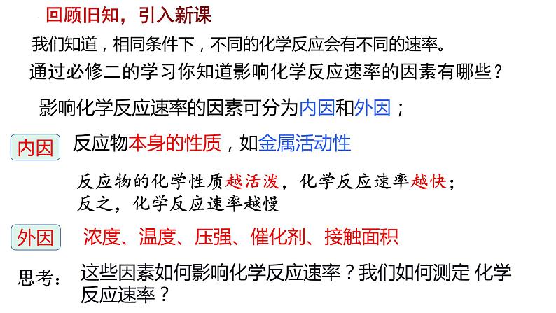 人教版选择性必修一 2.1.2影响化学反应速率的因素 课件第3页