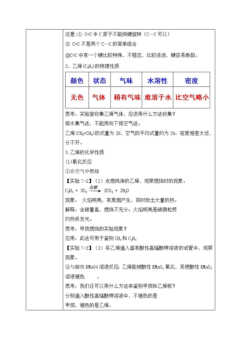 《乙烯与有机高分子材料》第一课时课件PPT+教学设计02