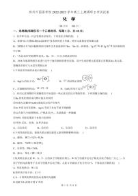 河南省郑州外国语学校2022-2023学年高三上学期12月月考化学试题