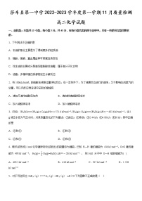 新疆喀什地区莎车县第一中学2022-2023学年高二上学期11月月考化学试题（Word版含答案）