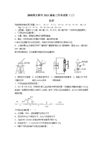 湖南师范大学附属中学2022-2023学年高三化学上学期第三次月考试卷（Word版附答案）