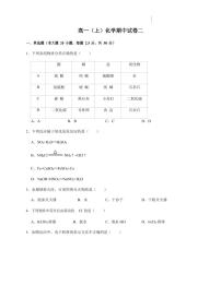 化学试卷河南省实验中学2021-2022学年上学期高一期中考试