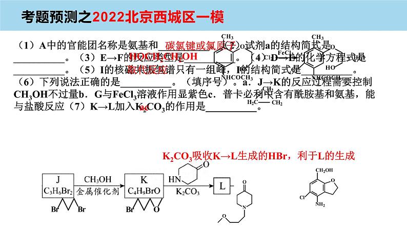 2023届高三化学高考备考一轮复习有机化学基础(Ⅱ卷)考题预测课件08