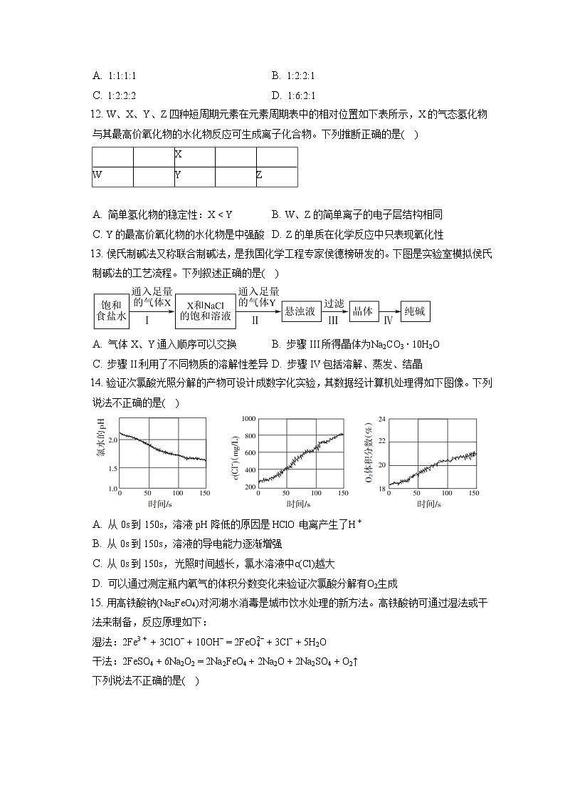 2021-2022学年河北省石家庄市高一（上）期末考试化学试题（含答案解析）03