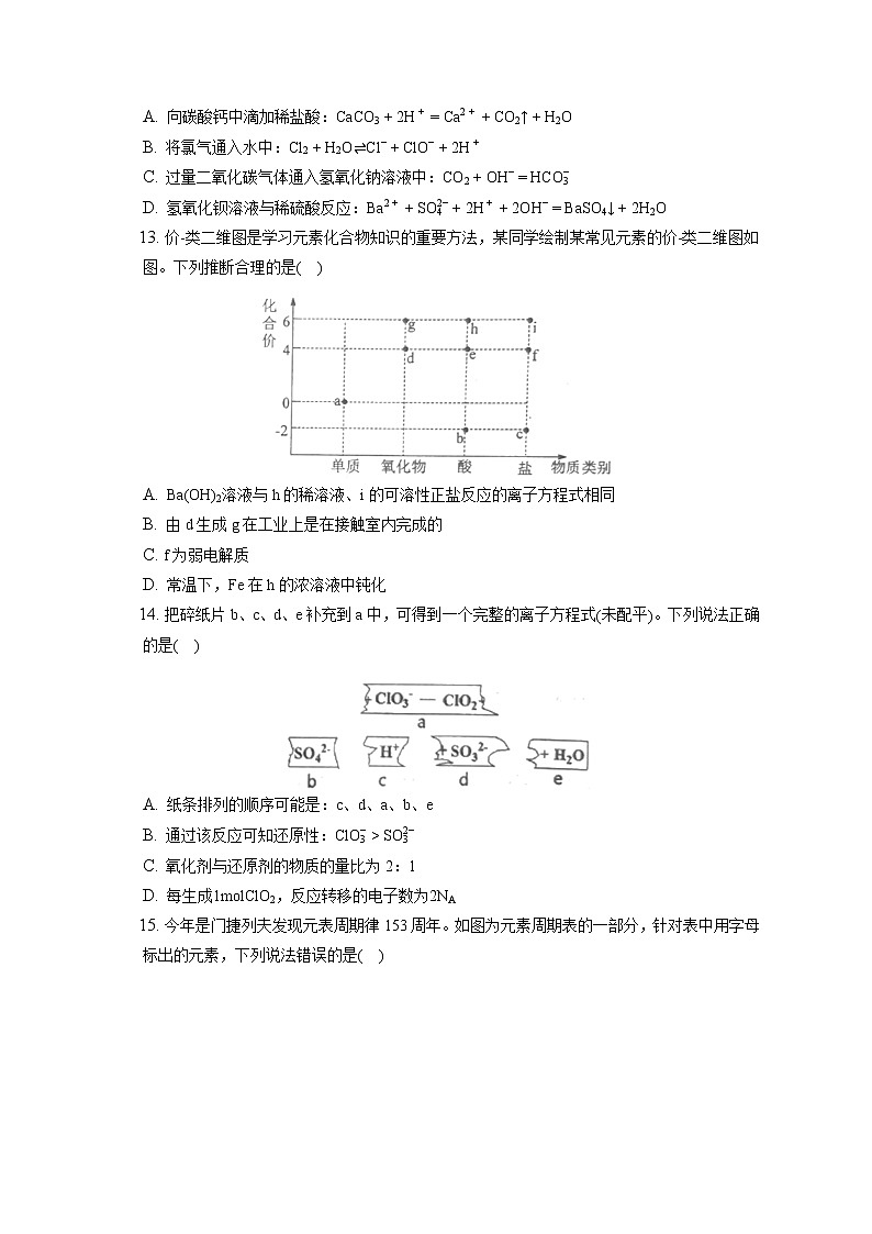 2021-2022学年河北省唐山市高一（上）期末化学试卷（含答案解析）03