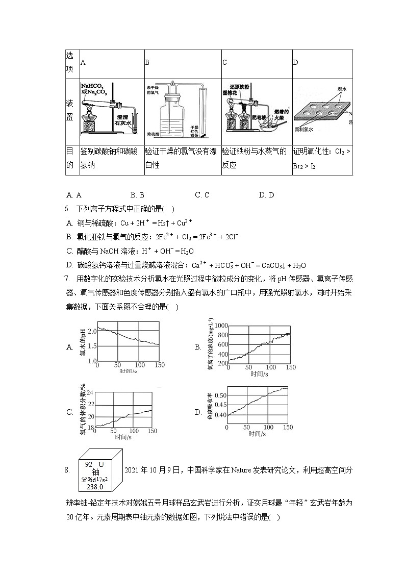 2021-2022学年辽宁省沈阳市高一（上）期末化学试卷（含答案解析）02