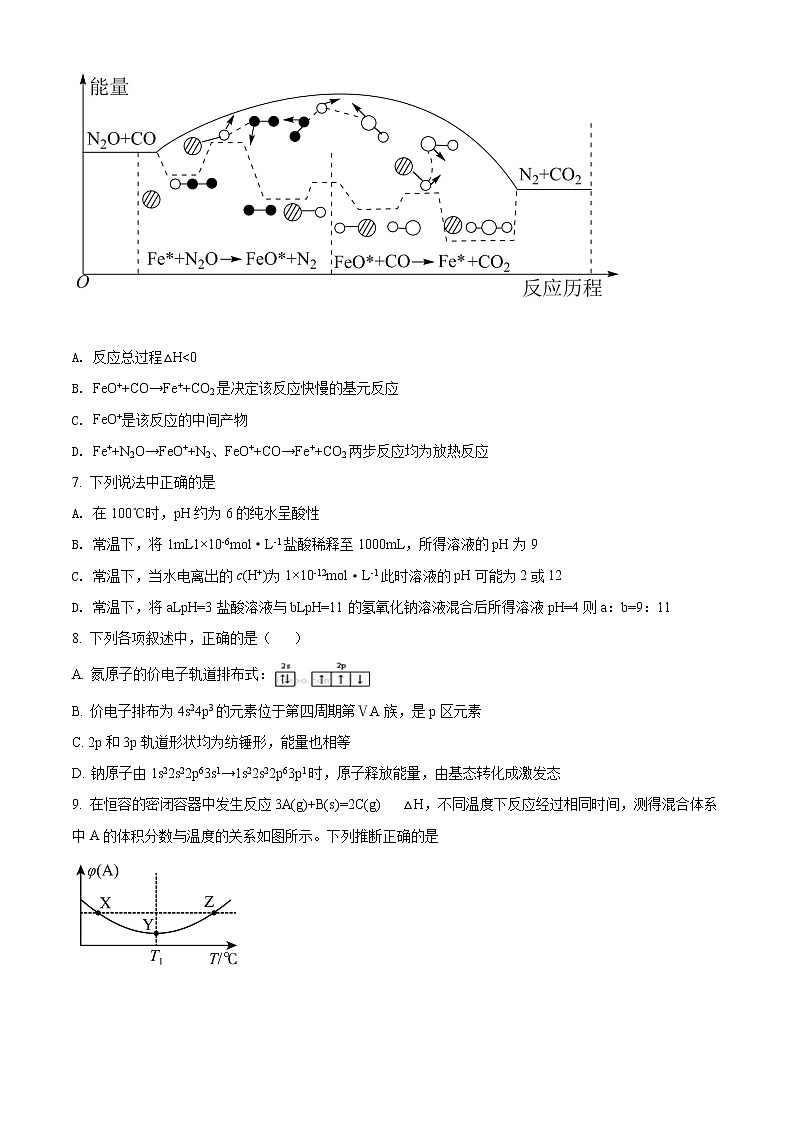 2022荆州八县高二上学期期末化学试题含答案02