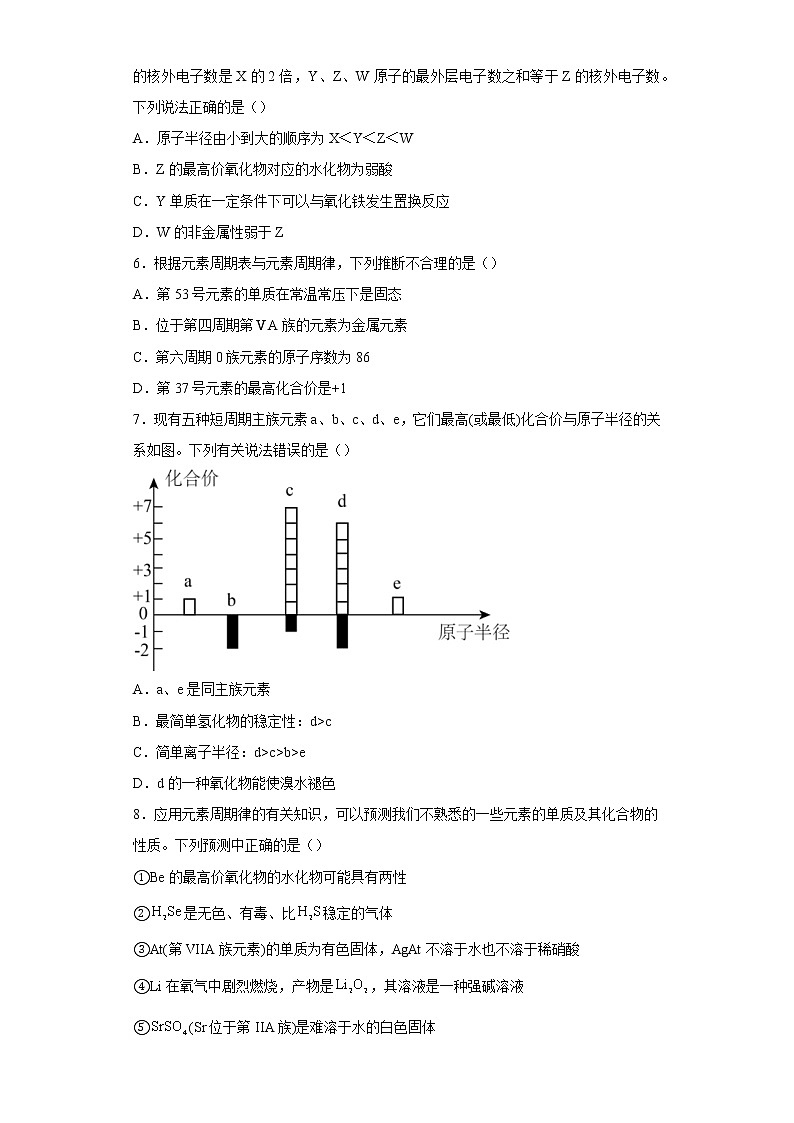 新教材高中化学必修一第四章原子结构元素周期律第二节元素周期律元素周期表和元素周期律的应用课时作业-0033第2页