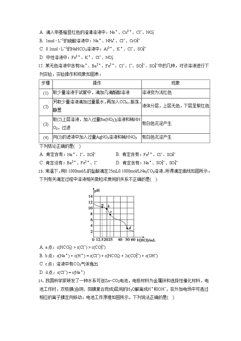 2021-2022学年安徽省宿州市十三所重点中学高二（上）期末化学试卷（理科）（含答案解析）03