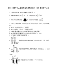 2021-2022学年山东省青岛市黄岛区高二（上）期末化学试卷（含答案解析）