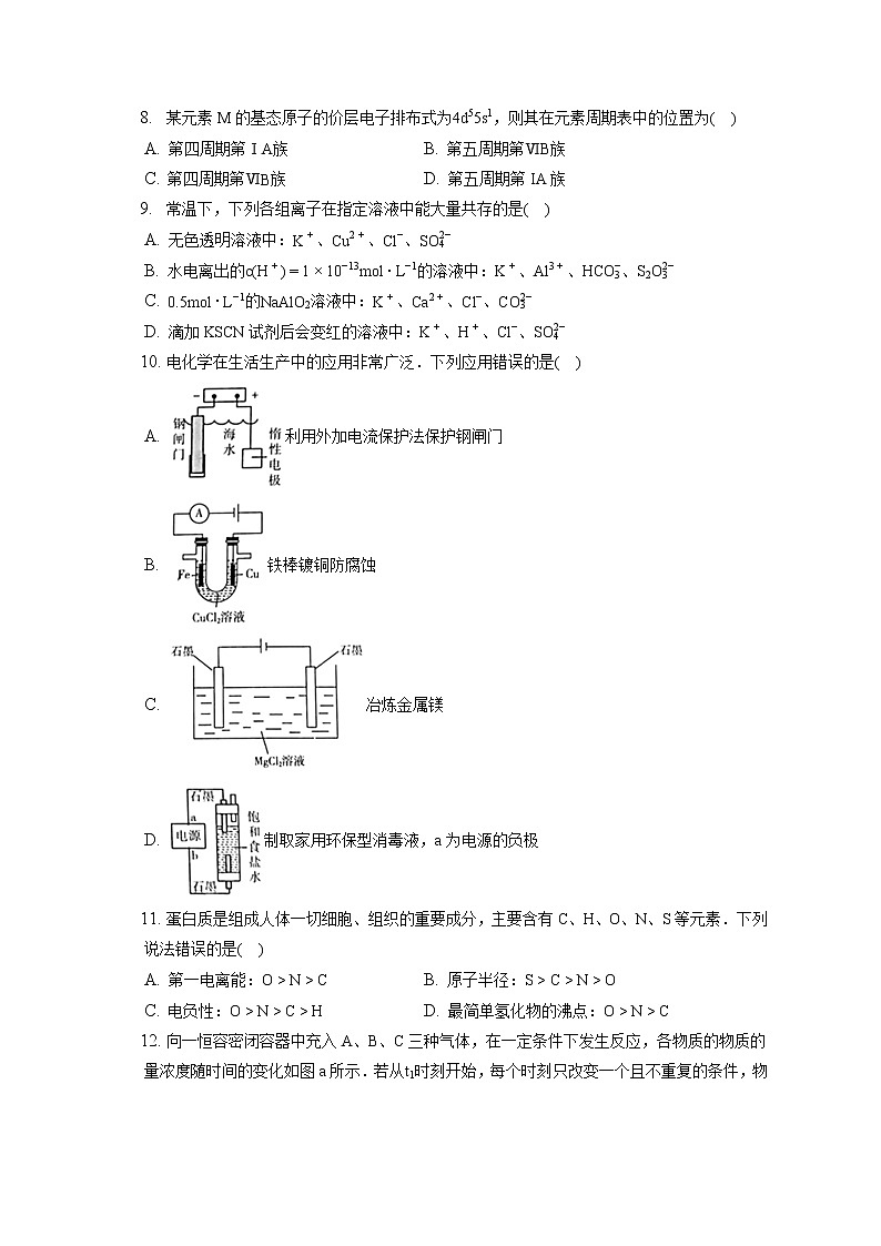 2021-2022学年山西省吕梁市高二（上）期末化学试卷（含答案解析）03
