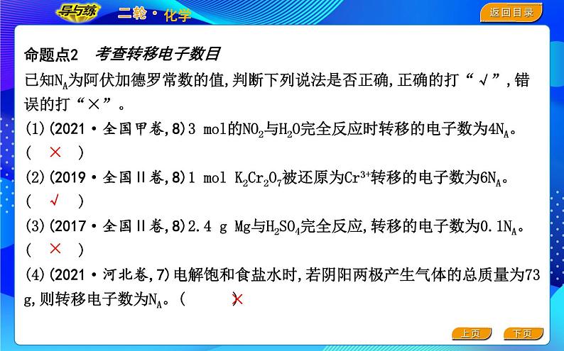 2022版《导与练》高考化学二轮复习 区间二 阿伏加德罗常数正误判断课件PPT第5页