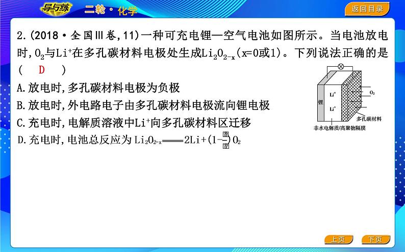 2022版《导与练》高考化学二轮复习 区间五 电化学课件PPT第3页