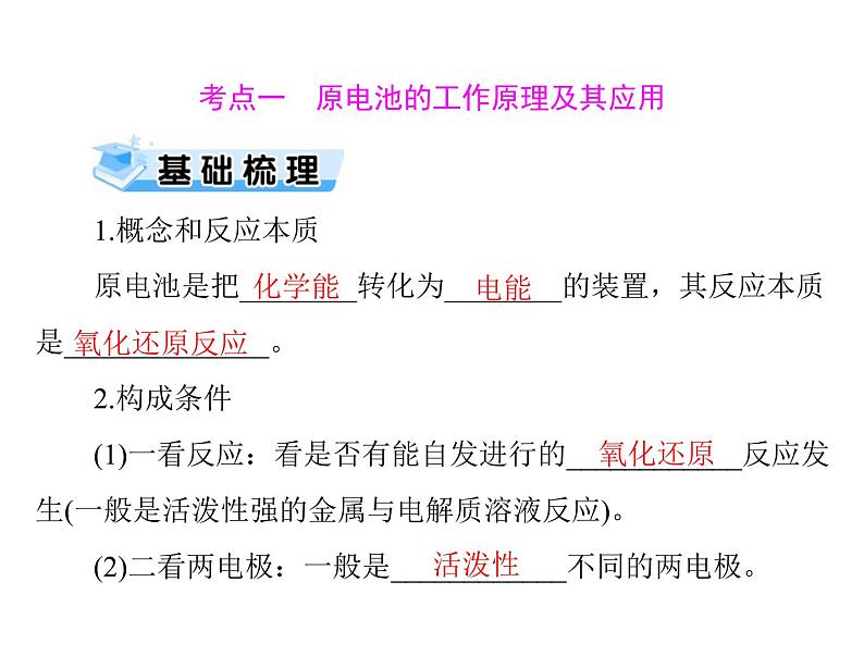 2022年高考总复习 化学 模块2 第四单元 第2节 原电池的工作原理及其应用课件PPT第3页