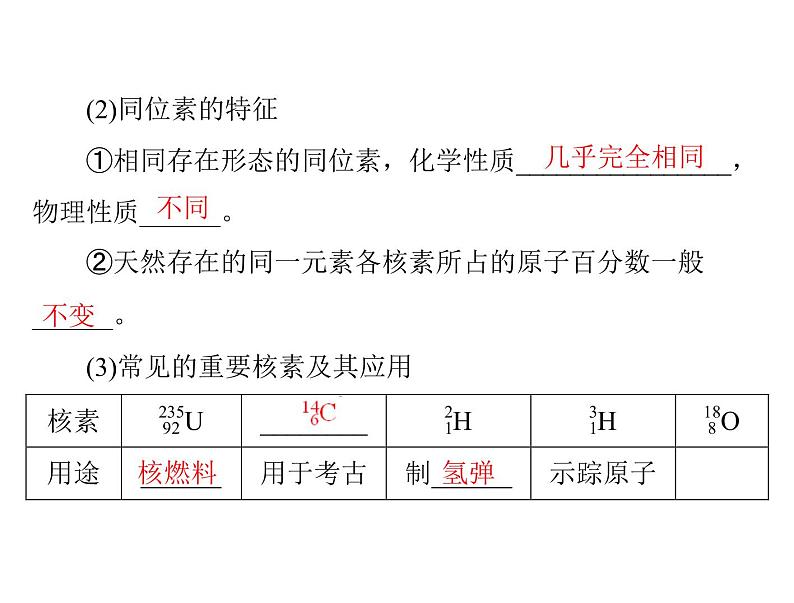 2022年高考总复习 化学 模块1 第三单元 第1节 原子结构　元素周期表课件PPT第6页