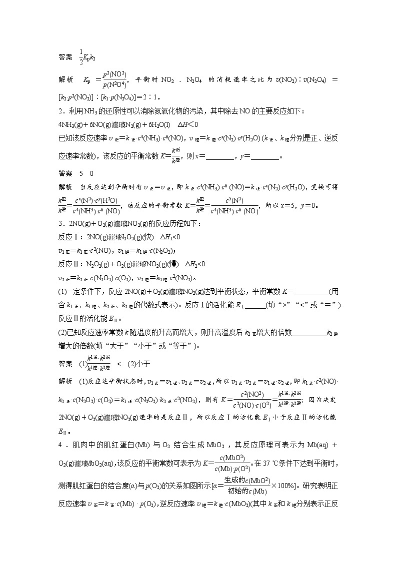 (新高考)高考化学一轮复习讲义第7章热点强化14速率常数与化学平衡常数的关系(含解析)第2页
