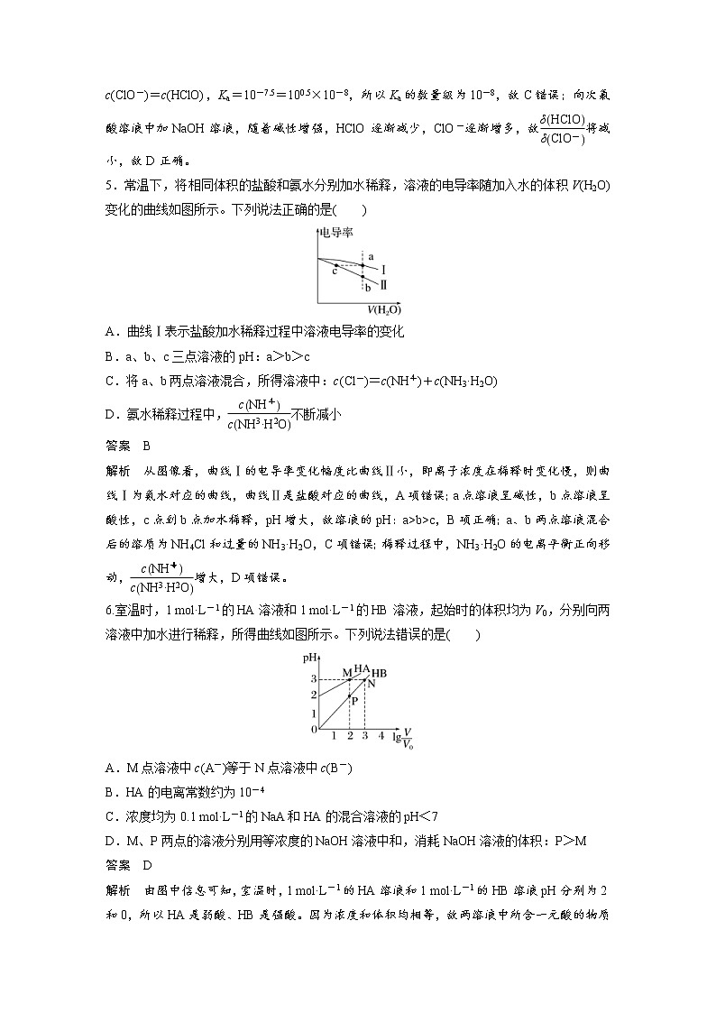 (新高考)高考化学一轮复习讲义第8章专项特训5弱电解质电离常数计算与图像分析(含解析)第3页