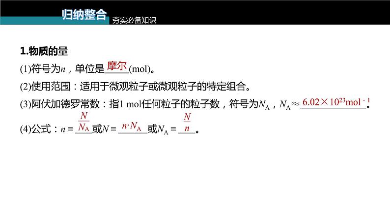 (新高考)高考化学大一轮复习课件第2章第6讲物质的量(含解析)05