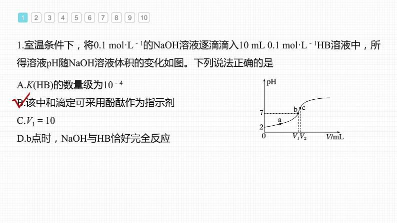 (新高考)高考化学大一轮复习课件第8章专项特训6滴定过程的曲线分析(含解析)02