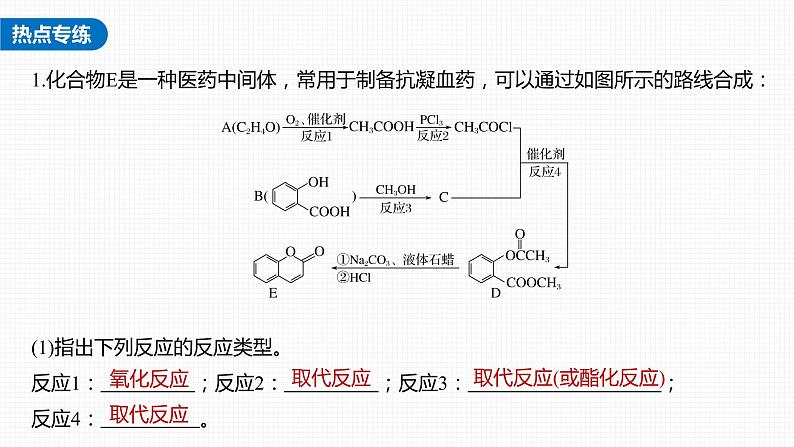 (新高考)高考化学大一轮复习课件第9章热点强化18常见有机反应类型总结(含解析)07