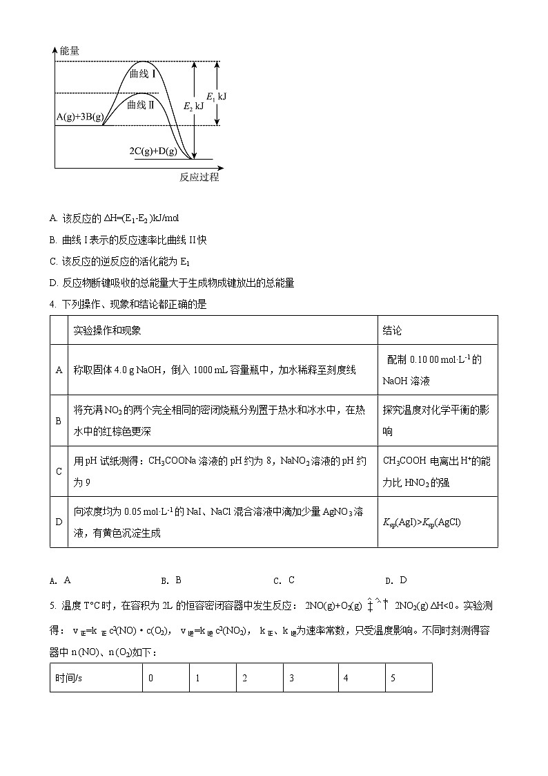 四川省泸州市2021-2022学年高二上学期期末统一考试化学试题无答案第2页