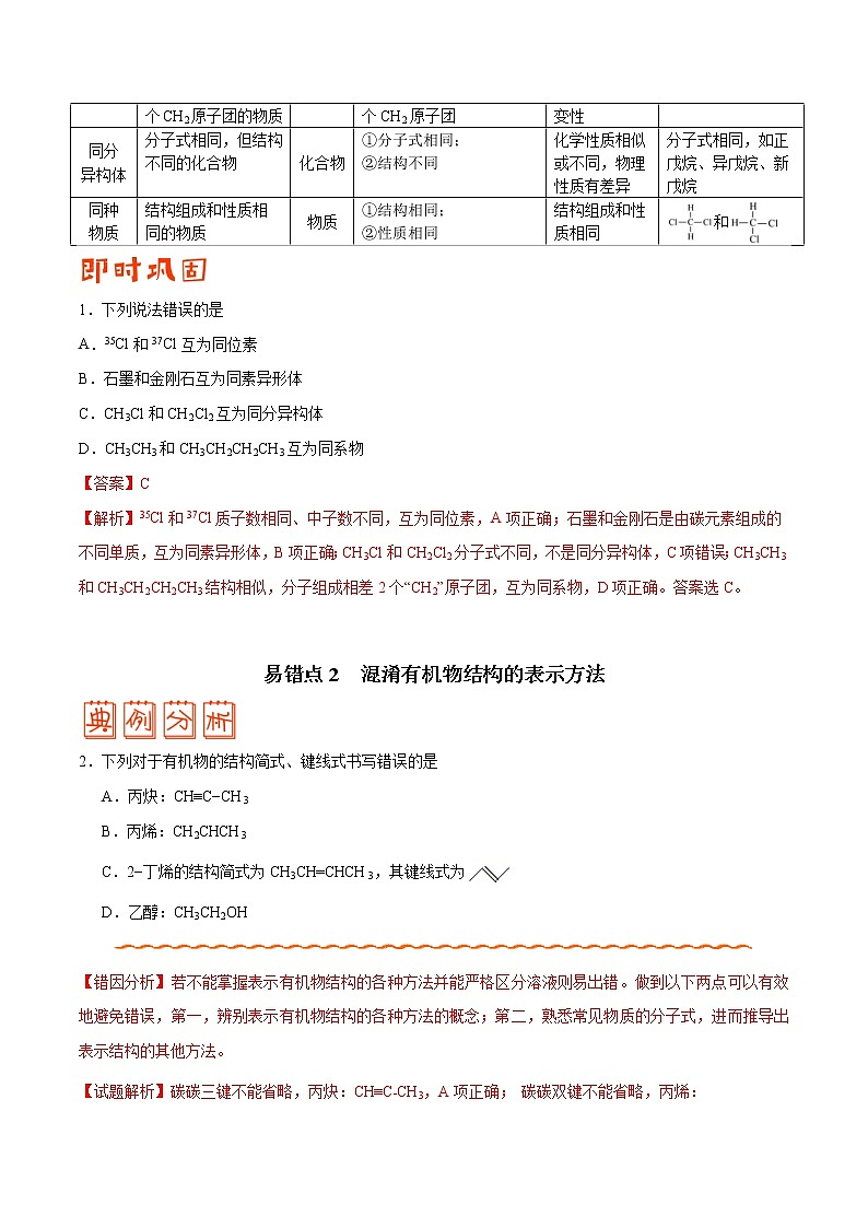 (新高考)高考化学二轮复习纠错笔记专题09 常见有机物及其应用（含解析）第2页