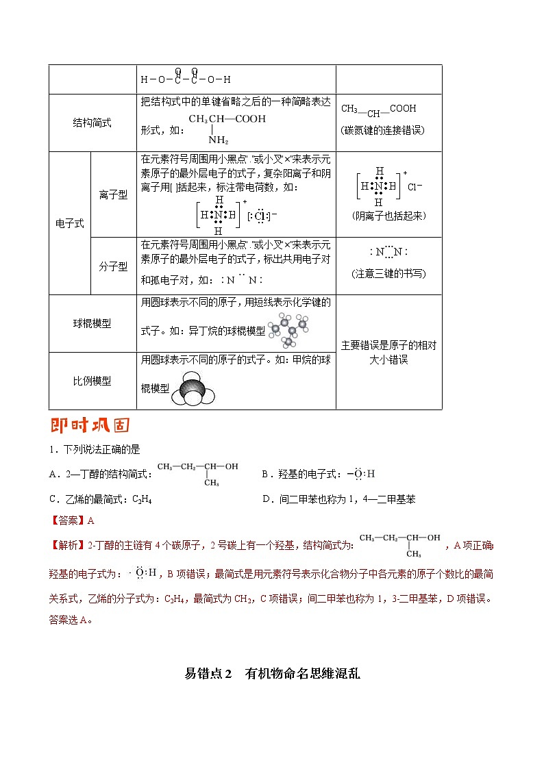 (新高考)高考化学二轮复习纠错笔记专题12 有机化学基础（含解析）第2页