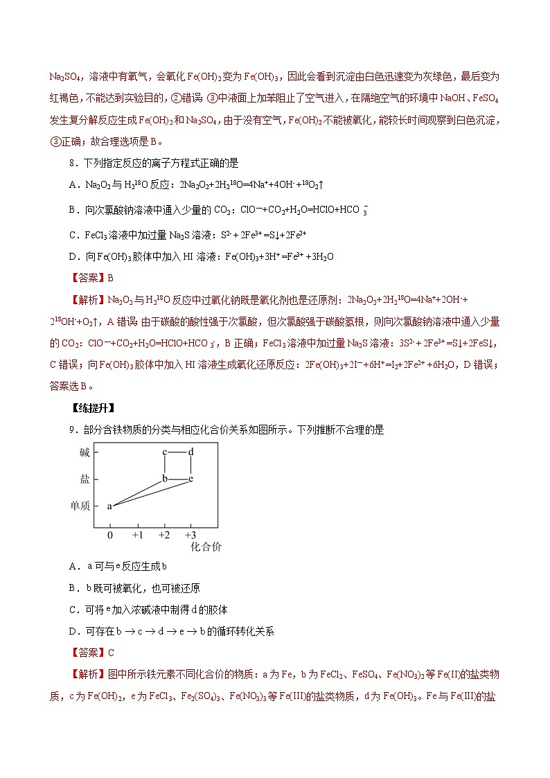 (新高考)高考化学一轮复习讲测练第7讲铁及其化合物（练）(2份打包，解析版+原卷版，可预览)03