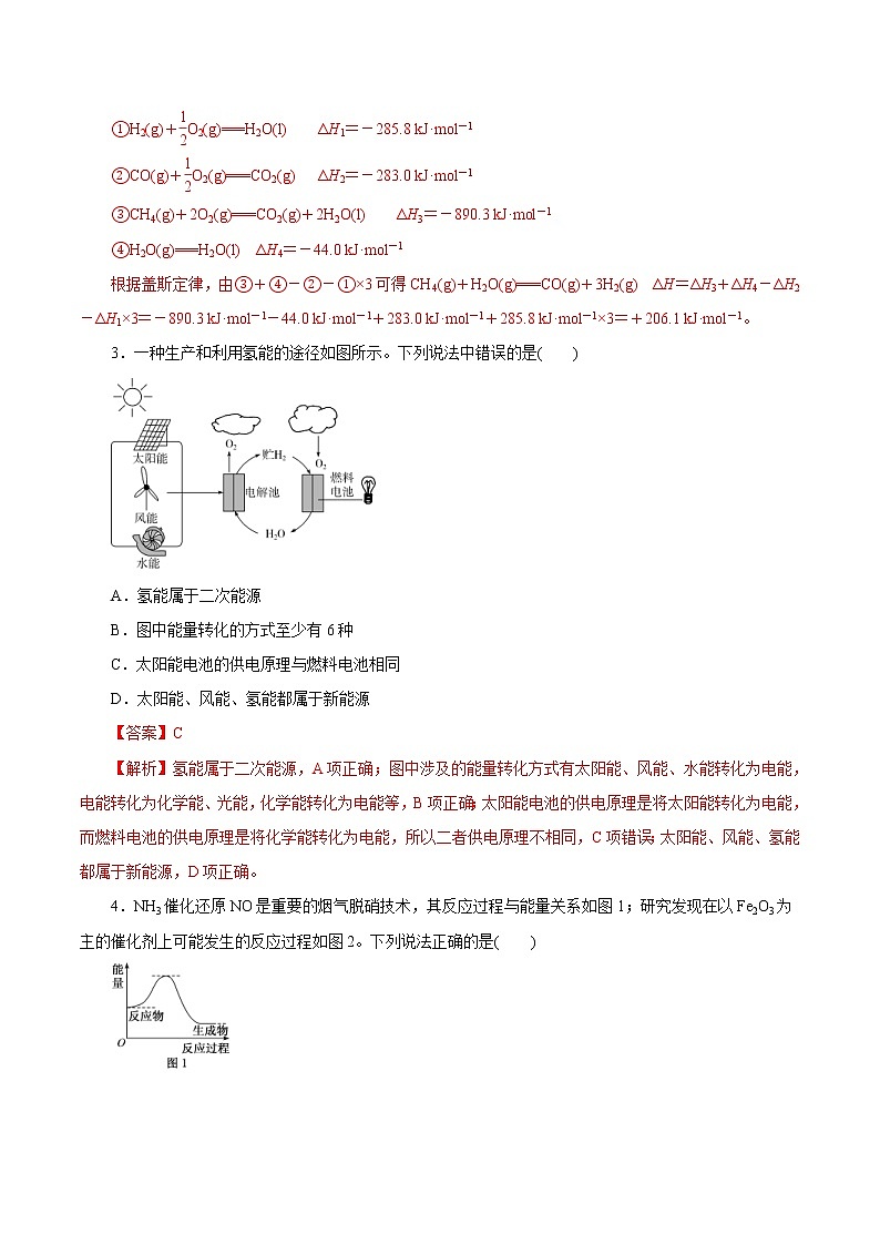 (新高考)高考化学一轮复习讲测练第15讲化学反应的热效应（练）(2份打包，解析版+原卷版，可预览)02