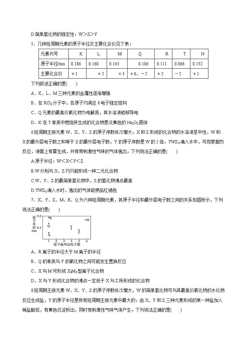 (新高考)高考化学一轮复习讲测练专题讲座（三）“位-构-性”综合推断题的解题方法（练）(2份打包，解析版+原卷版，可预览)02