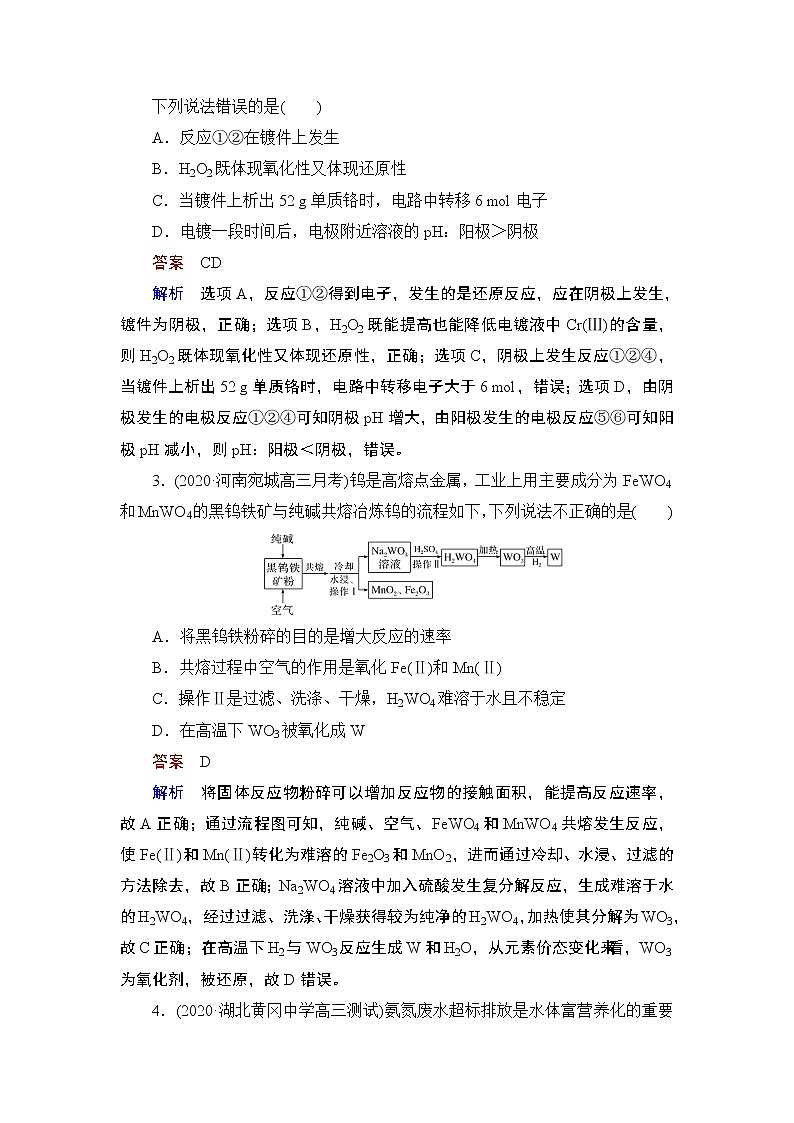 (新高考)高考化学一轮复习课时练习第2章热点强化练2化工生产中的氧化还原反应(含解析)02