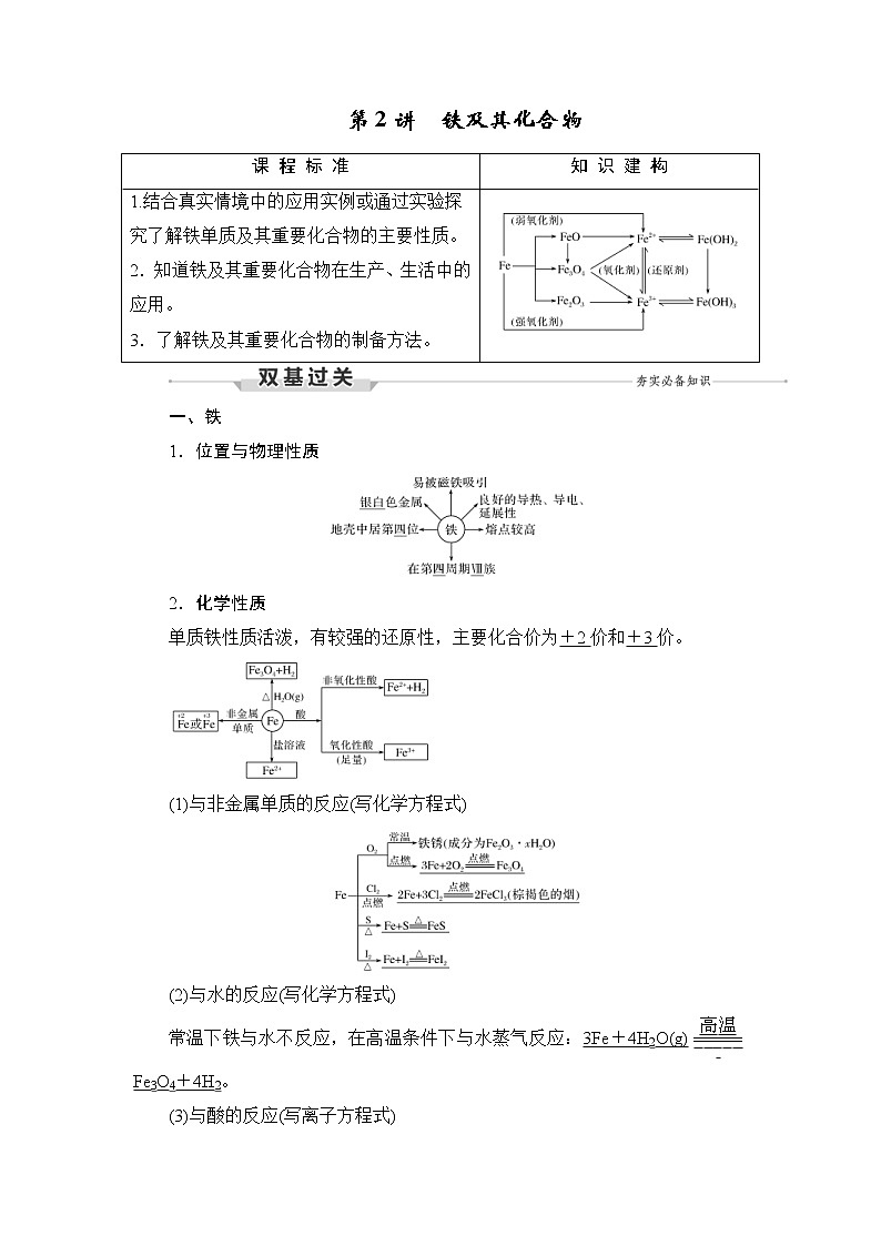 (新高考)高考化学一轮复习课时练习第3章第2讲铁及其化合物(含解析)第1页