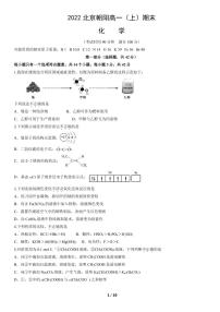 北京朝阳区2022年高一上学期期末化学试题及答案