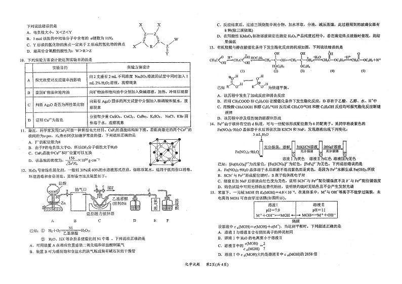 2023湖北省十一校高三第一次联考化学试题PDF版含答案、答题卡02