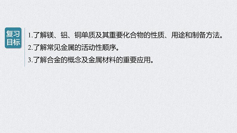 2022年高考化学一轮复习课件 第3章 第17讲　镁、铝、铜及其化合物　金属冶炼 (含解析)02