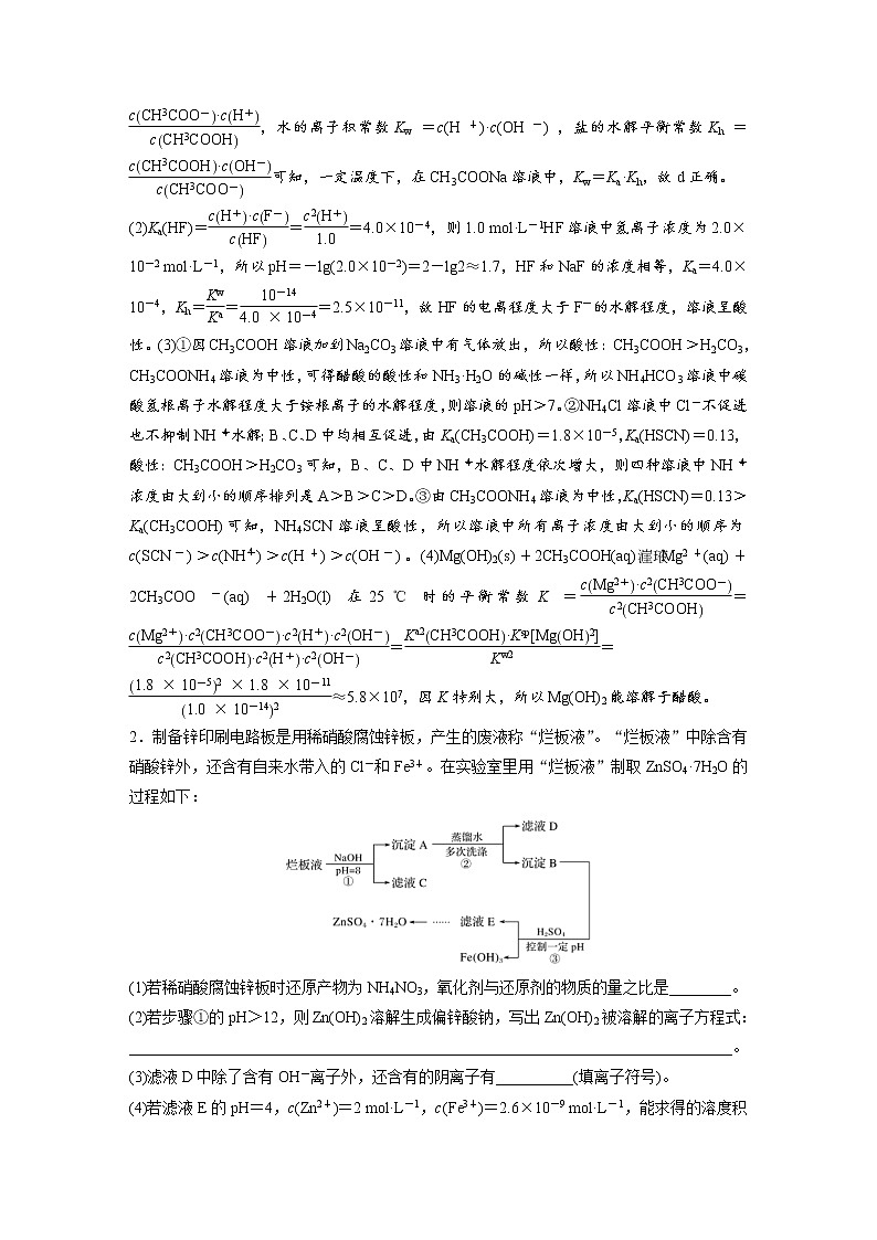 2022年高考化学一轮复习讲义第8章第42讲　专项提能特训17　四大平衡常数的综合应用 (含解析)02