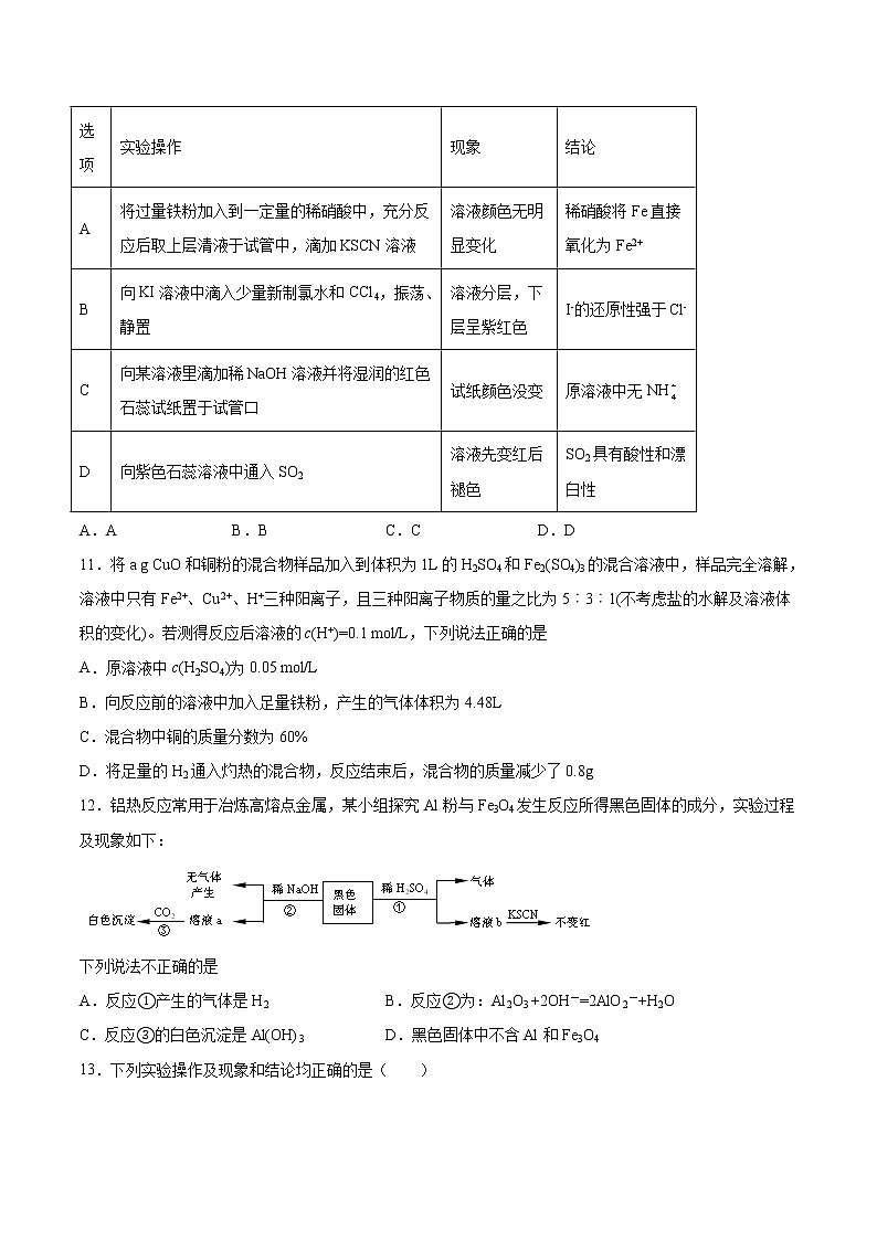 2022届高考化学二轮复习探究铁及其化合物的转化专题练习（含解析）03