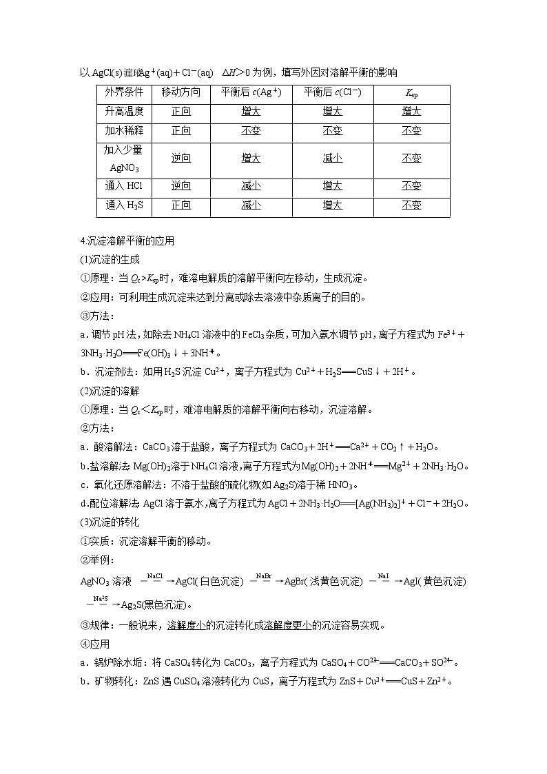 2022年高考化学一轮复习讲义第8章第42讲　难溶电解质的溶解平衡 (含解析)02