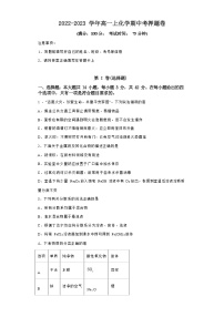 2022-2023学年高一上学期化学期中押题卷（Word版含解析）