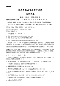 山东省临沂第十九中学2022-2023学年高二上学期期中考试化学试题（Word版无答案）