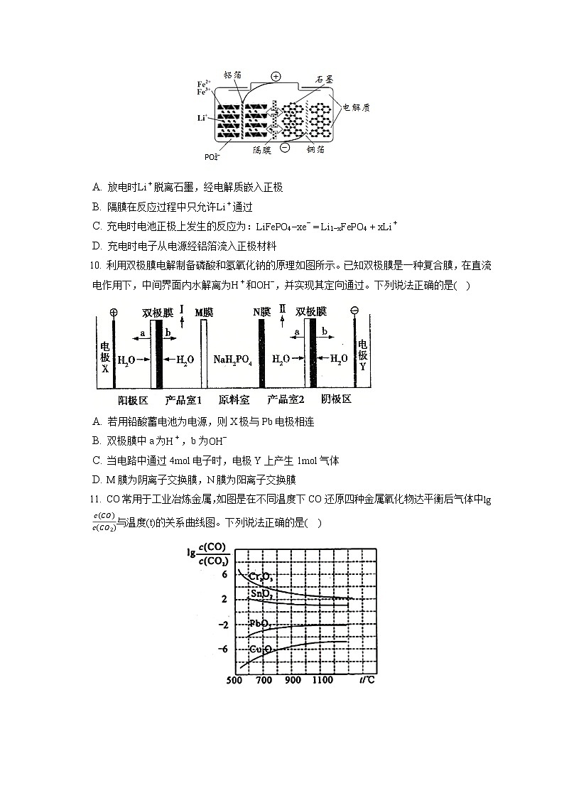 2021-2022学年辽宁省实验中学、东北育才学校、鞍山一中、大连八中、大连二十四中五校联考高三（上）期末化学试卷（ 含答案解析）第3页